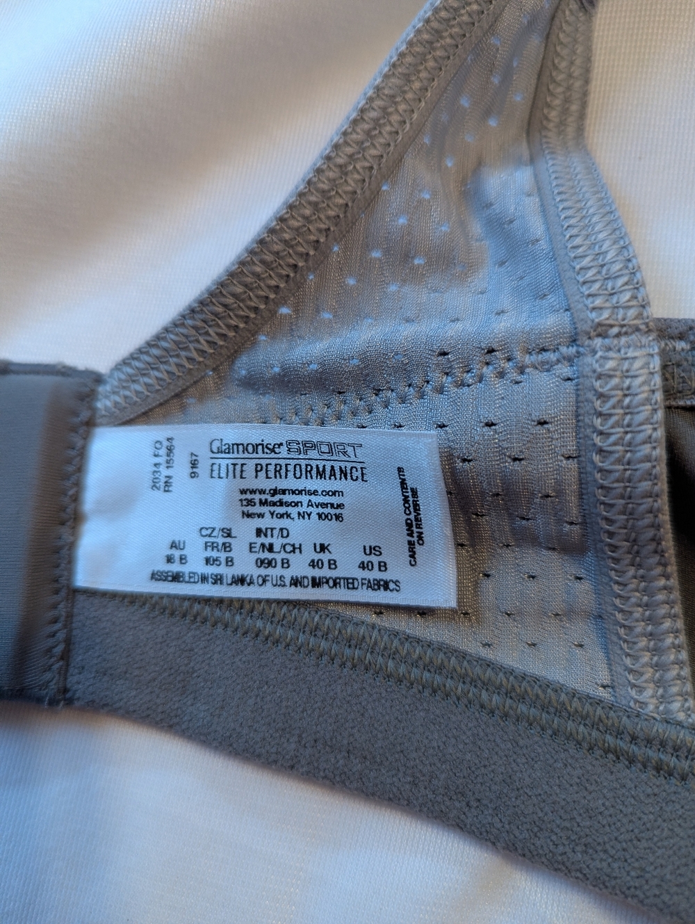 Glamorise Sport Elite Performance Underwire Bra Size 40 B BNWOT - Picture 7 of 9
